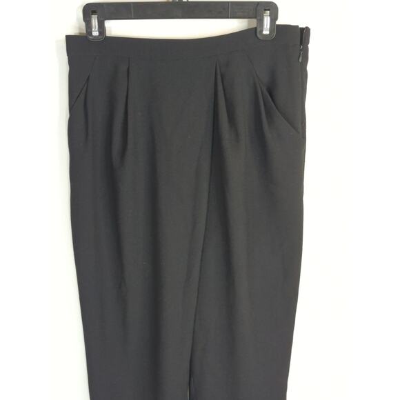 Zara Black Trouser Pants Women's Medium Pleated High Waisted Corpcore Career - Picture 3 of 12